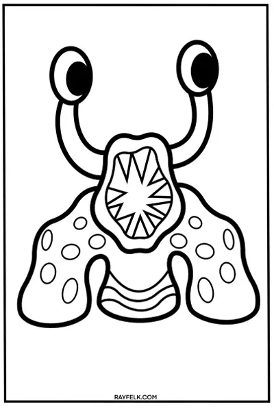 Nibbler Coloring Pages, Rayfelk, Garten of Banban coloring Pages