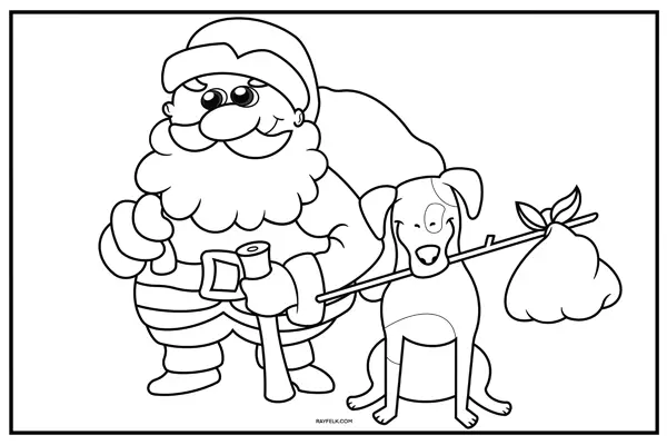 Santa claus with dog