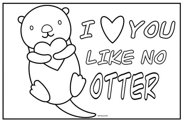 otter hugging a heart