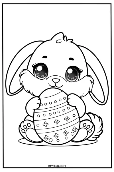 cute bunny coloring page, rayfelk