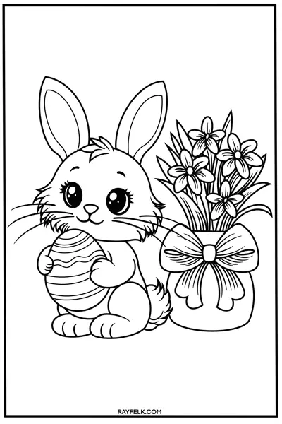 easter bunny coloring page, rayfelk