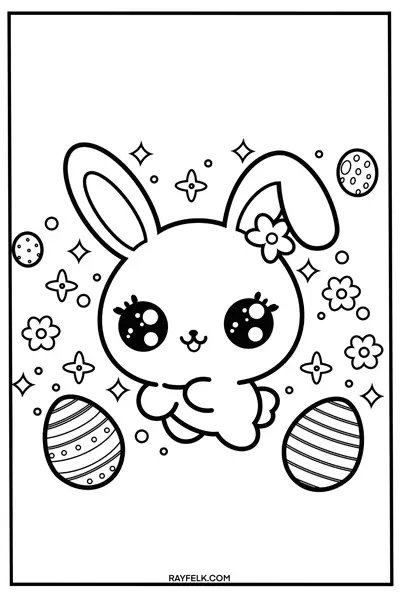 adorable bunny coloring page, rayfelk
