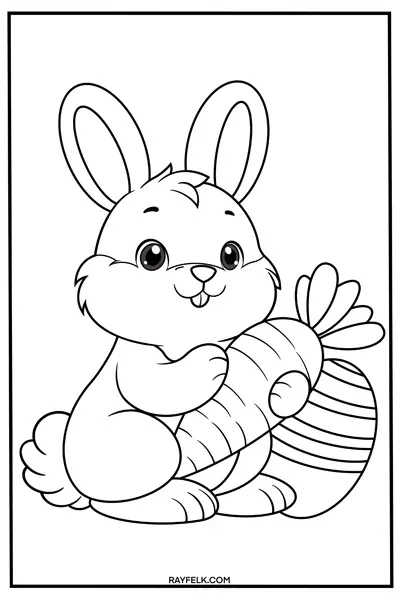 Easter Bunny coloring page, rayfelk