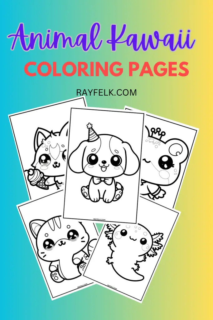 animal kawaii coloring pages, rayfelk
