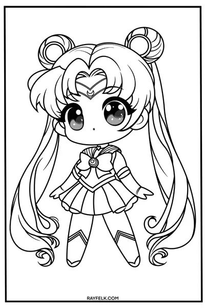 Sailor Moon coloring page, rayfelk