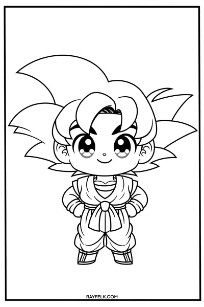 Goku coloring page, Goku of Dragonball, Rayfelk