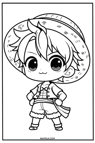 Monkey D. Luffy Coloring page, Rayfelk
