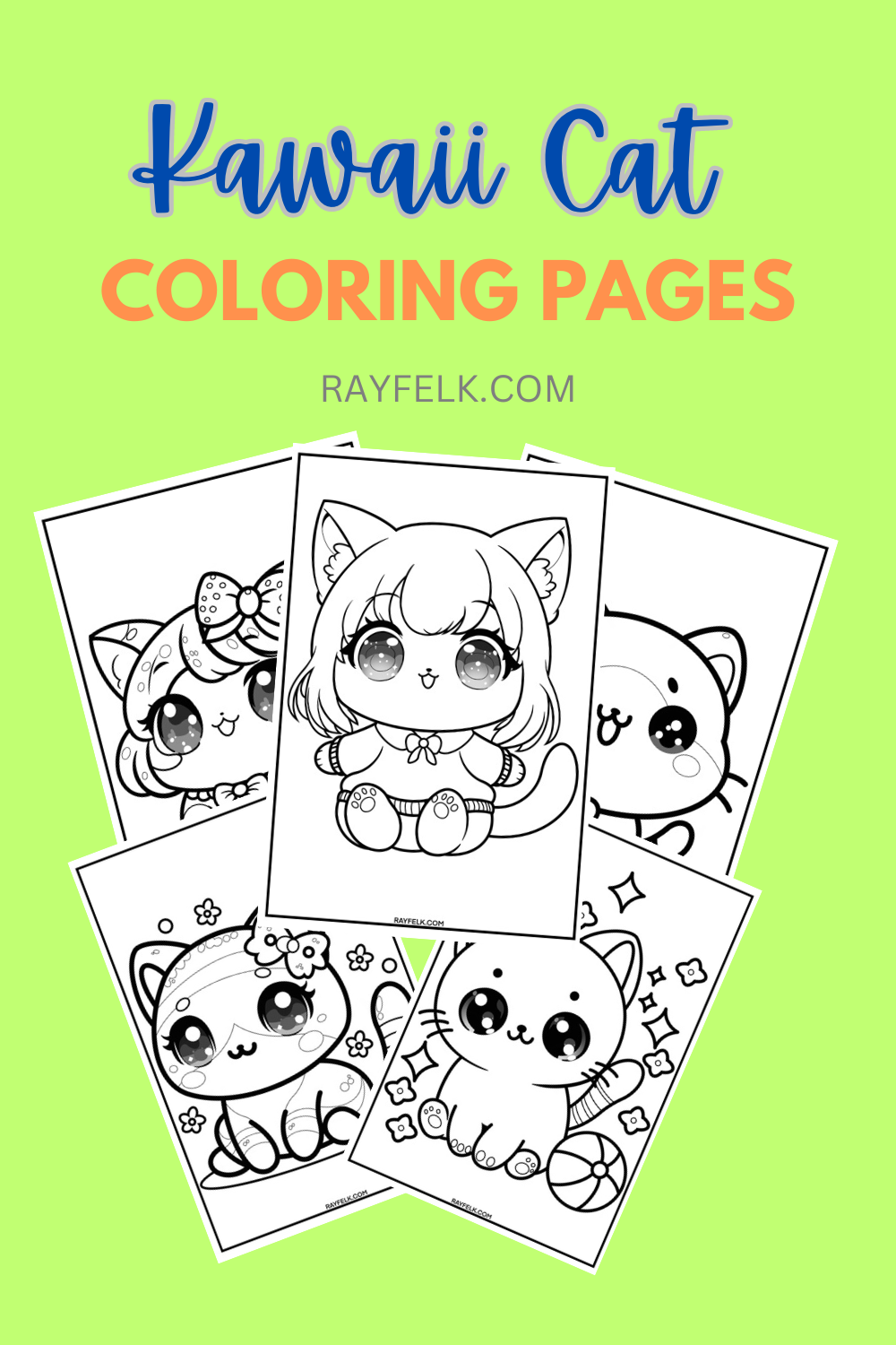 Kawaii Cat Coloring Pages