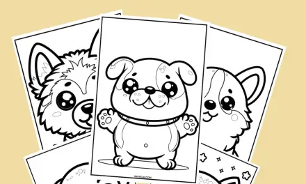 Dog Kawaii Coloring Pages